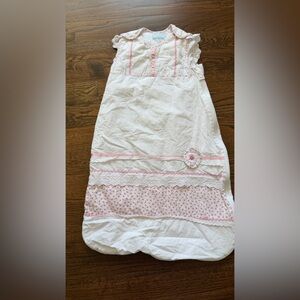 White and Pink Skirt with Lace Details Sleep Sack